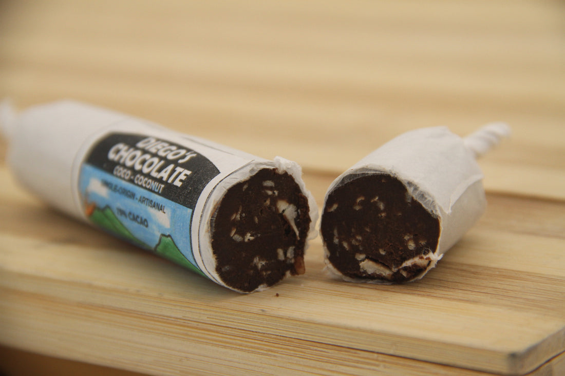 Coconut Dark Chocolate Roll | 75% Fire-Roasted Cacao
