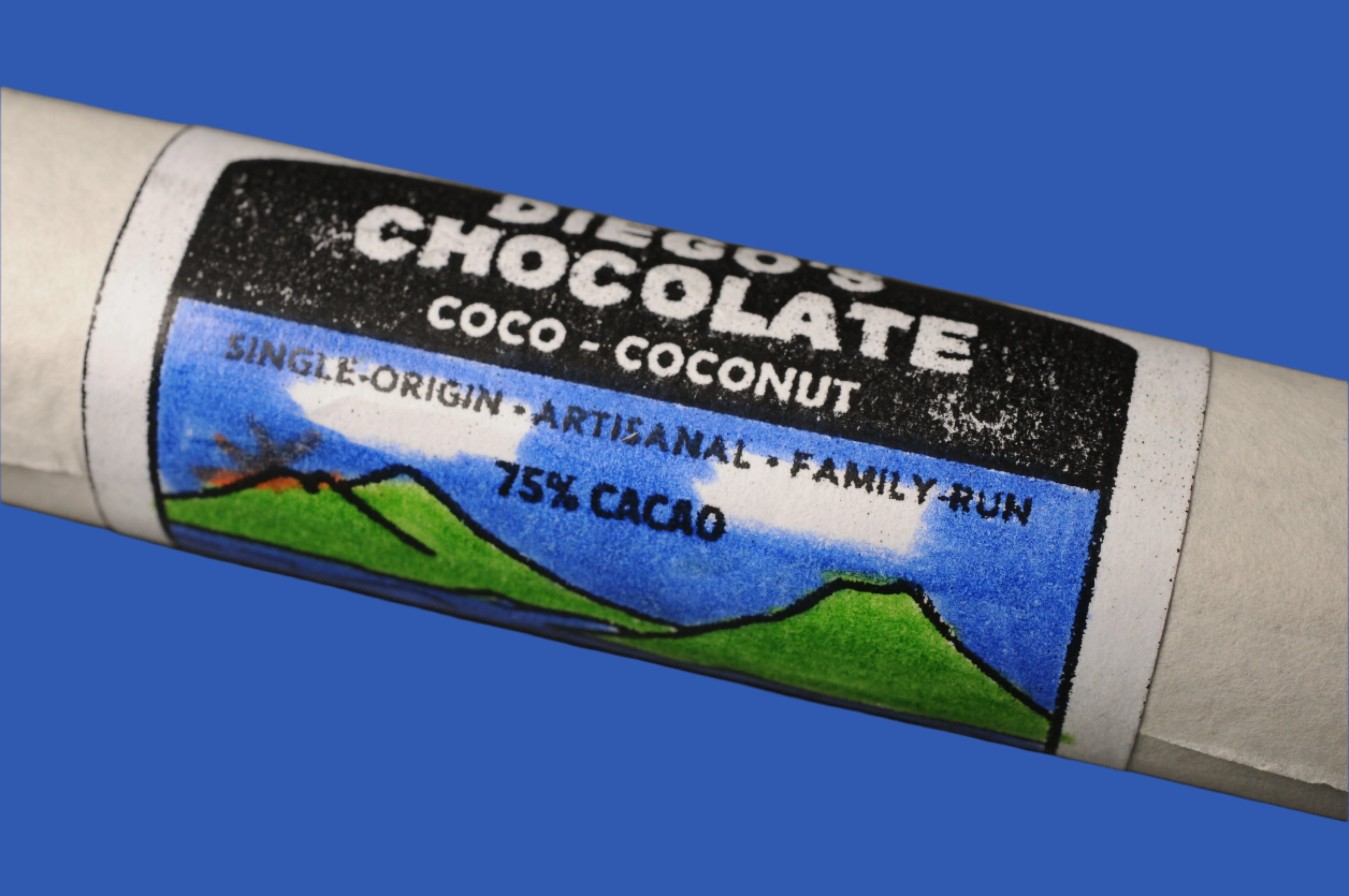 Coconut Dark Chocolate Roll | 75% Fire-Roasted Cacao
